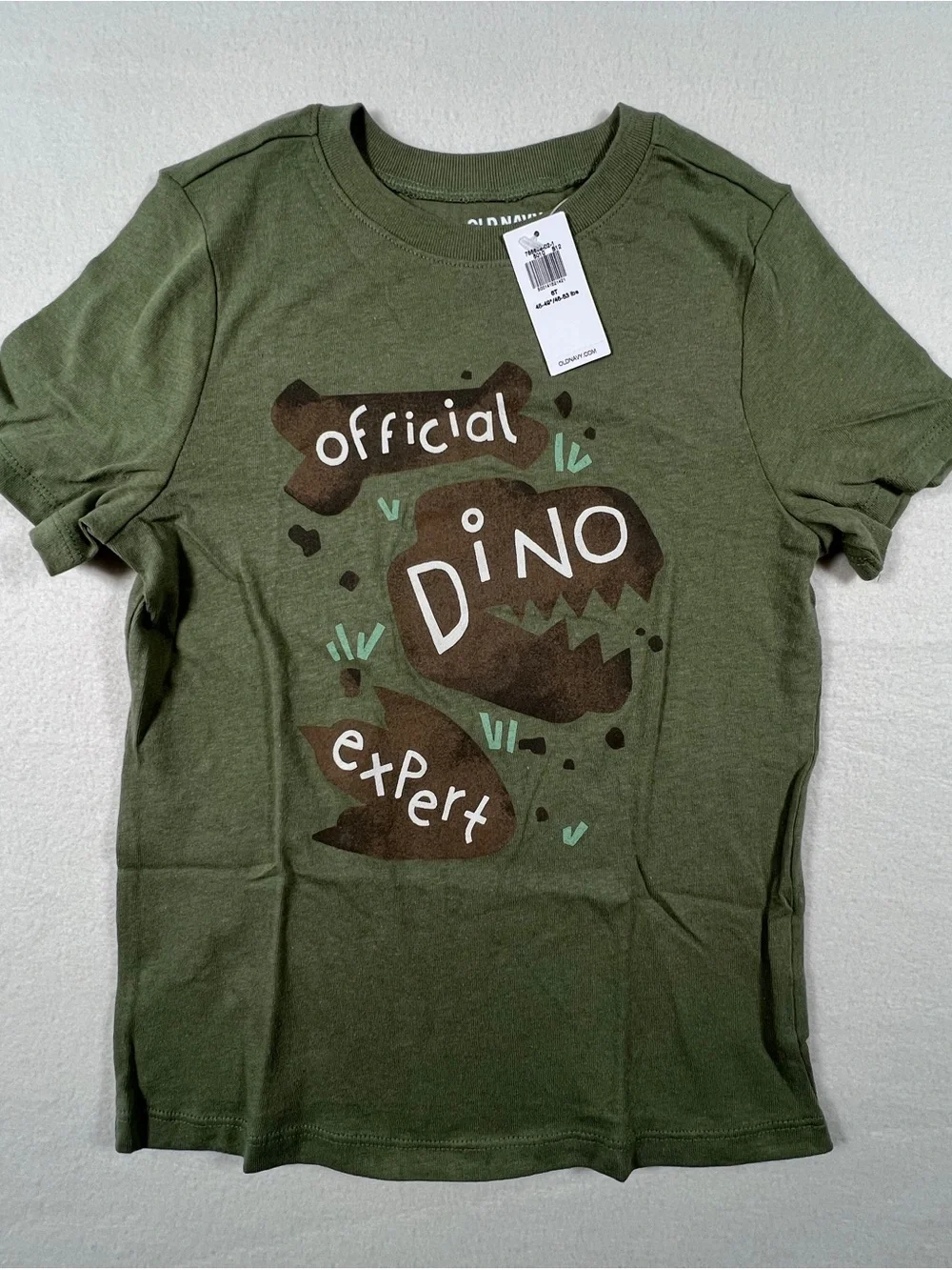 NWT Old Navy Toddler Official Dino Expert Graphic Tee — Size 6T